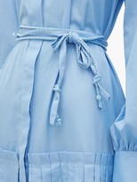 Thumbnail for your product : Evi Grintela Hydrangea Pleated Cotton-poplin Shirt Dress - Blue