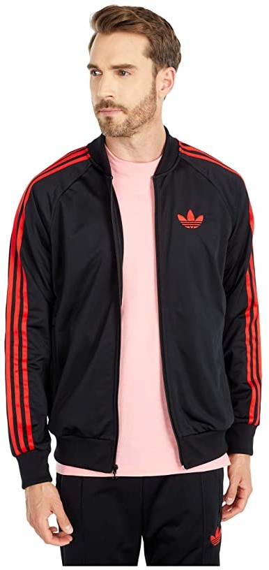 black and red adidas superstar mens