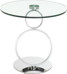Casabianca Furniture Glass Pedestal End Table