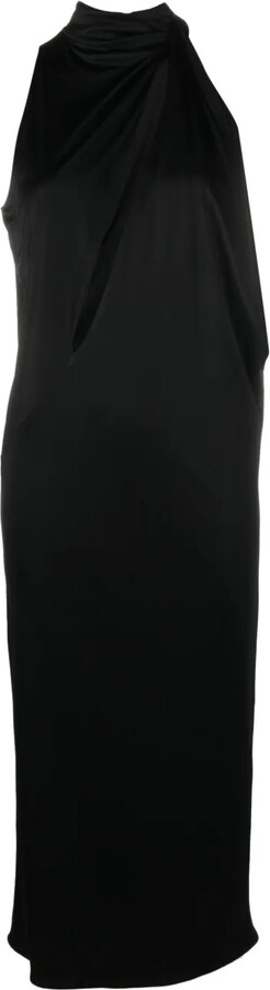 Versace Slashed Halterneck Midi Dress