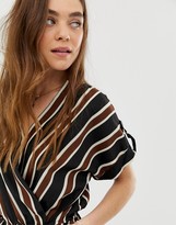 Thumbnail for your product : Gilli wrap front jumpsuit with tie waist in stripe