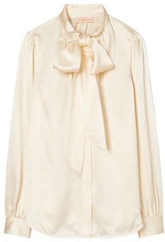ivory satin blouse