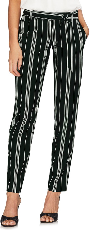 striped tie waist trousers