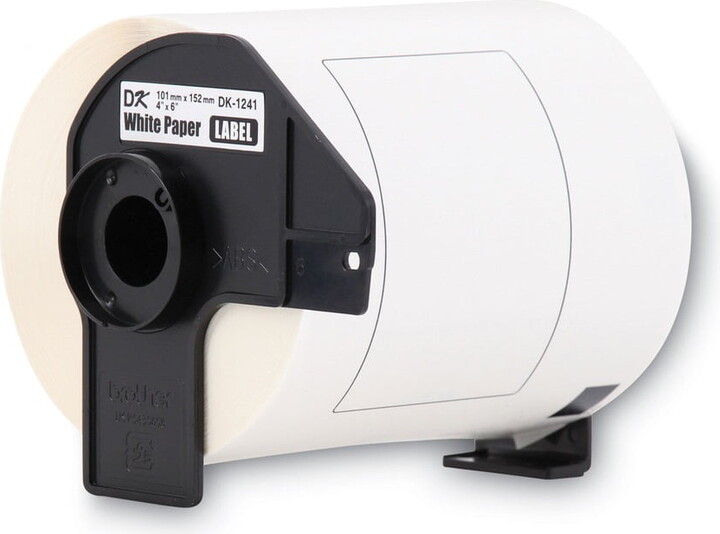 Brother Genuine DK-1241 Die-Cut Shipping Paper Labels for Brother QL Label Printers, 4 in x 6 in (101 mm x 152 mm), DK1241