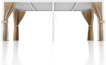 COSIEST Outdoor Aluminum Louvered Pergola With Adjustable Roof And Curtains