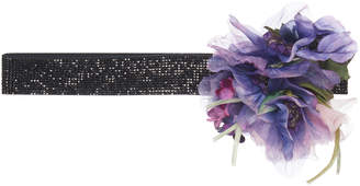 Dolce & Gabbana Floral-Embellished Leather Belt Size: 38