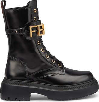 ショートブーツ・ブーティ Fendi Delfina Black Biker Boot 26.5cm FENDI(フェンディ) ショートブーツ・ブーティ(レディース