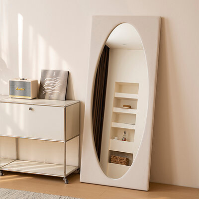 Refineroost Cream-style Oval Full-Length Mirror