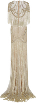Thumbnail for your product : Monique Lhuillier Beaded Fringe Embroidered Gown