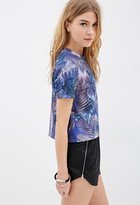 Thumbnail for your product : Forever 21 Tropical Foliage Print Scuba Knit Top