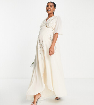 Hope & Ivy Maternity Bridal Leila gown in ivory - ShopStyle