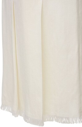 Marni Pleated Viscose Canvas Wraparound Skirt