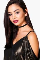Thumbnail for your product : boohoo Jessica Metallic Cold Shoulder Top