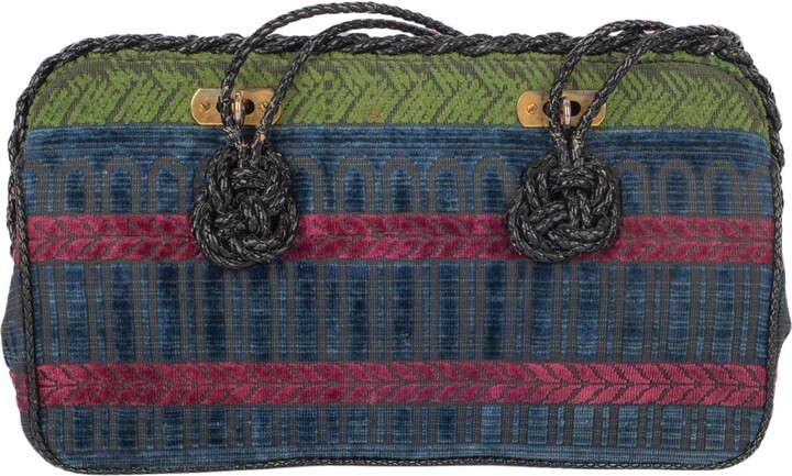 Roberta Di Camerino Green, Pink & Blue Velvet Handbag