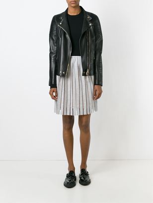 Julien David strip and mesh skirt - women - Nylon/Polyurethane/Rayon - XS