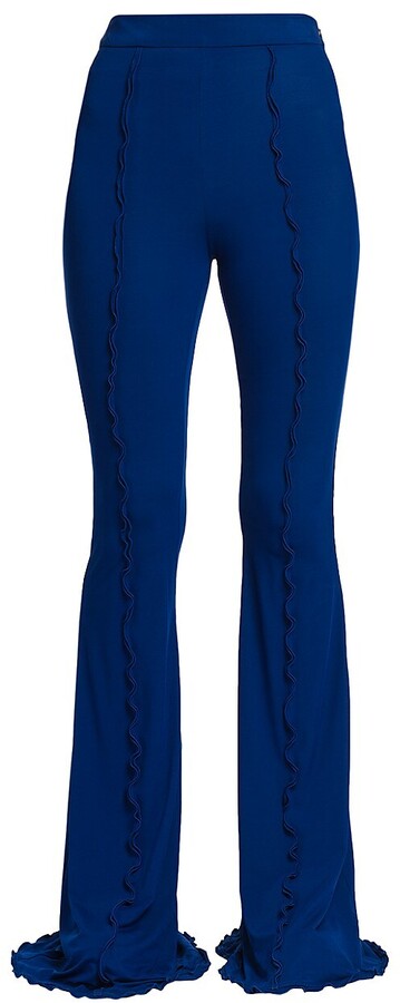 womens wide leg ruffle pants