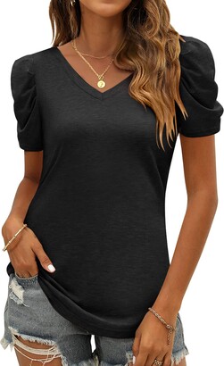 Seaintheson Womens Long Sleeve Shirts,Sexy Hollow Out Fashion Off Shoulder Solid Casual Loose Round Neck Tunic Tops Blouse 