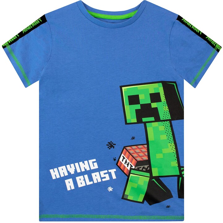 9-10 Years Royal Blue Minecraft Sprites Boys T-Shirt