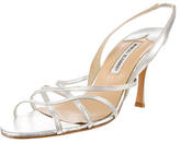 Thumbnail for your product : Manolo Blahnik Metallic Sandals