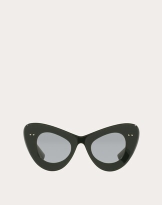 Valentino Vlogo Signature Acetate Cat-eye Frames Women Black/gray 100% Acetate OneSize