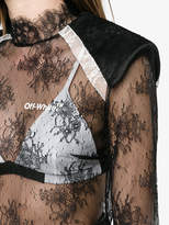 Thumbnail for your product : Off-White Sheer Lace High Neck Top