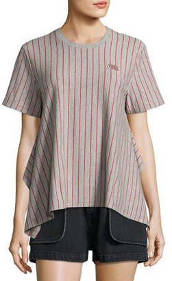 Opening Ceremony Short-Sleeve Striped Jersey Tee, Gray
