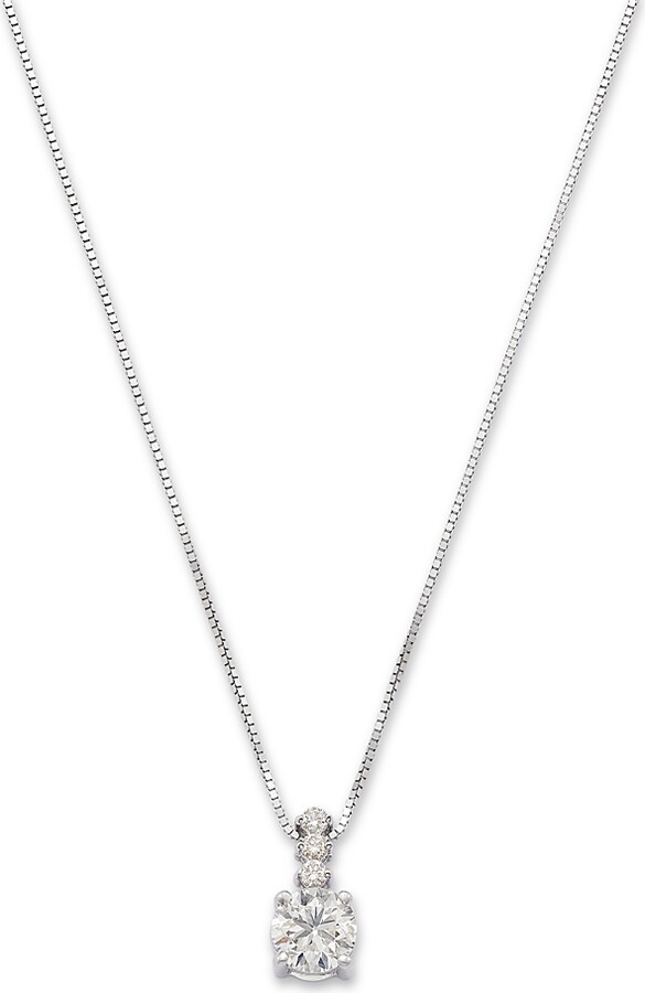 Bloomingdale's Fine Collection 14K White Gold Diamond Solitaire Pendant Necklace, 0.5 tcw
