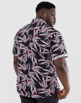 Thumbnail for your product : ONLY & SONS regular fit poplin shirt in floral print-Black