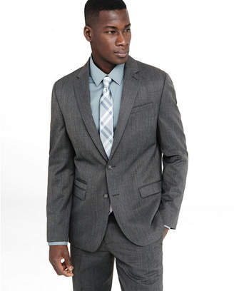 Express slim gray wool blend twill suit jacket