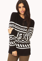 Thumbnail for your product : Forever 21 Longline Geo Pattern Sweater