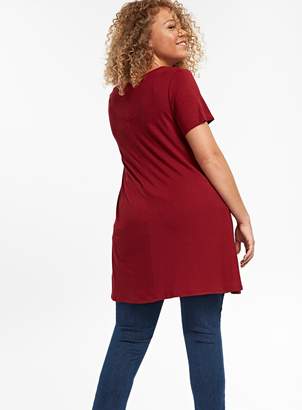 Evans Red Short Sleeve Tunic Top