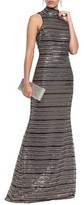 Thumbnail for your product : Badgley Mischka Tie-neck Sequined Tulle Gown