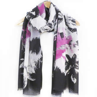 Oakley Finch Black, White And Pink Print Scarf Gift Box And Card