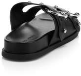 Thumbnail for your product : Rebecca Minkoff Vachel Metallic Buckled Slides