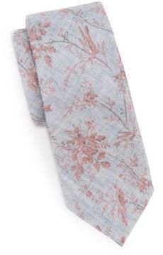 Original Penguin Lemongrass Floral-Print Cotton Tie