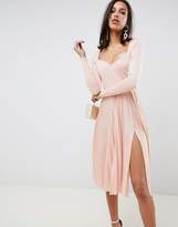Thumbnail for your product : ASOS DESIGN sweetheart neck pleated midi dress