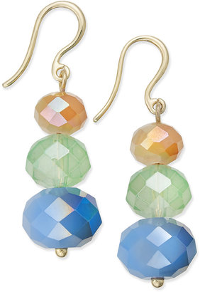 Charter Club Gold-Tone Triple-Bead Drop Earrings, Only at Macy's