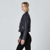 Thumbnail for your product : DSTLD Leather Biker Jacket in Blue
