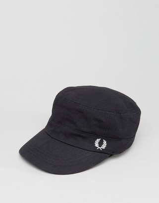 Fred Perry Waxed Canvas Cadet Cap Black
