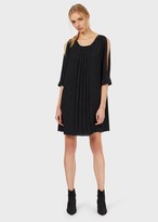 Thumbnail for your product : Emporio Armani Lurex Crepe Dress With Pleating