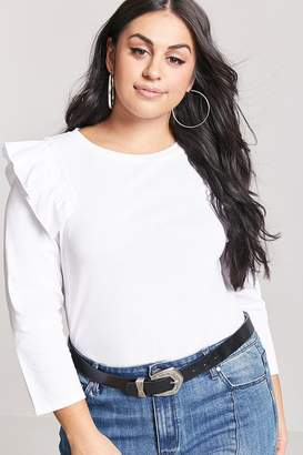 Forever 21 Plus Size Ruffle Trim Top