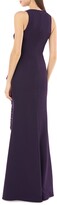 Thumbnail for your product : Carmen Marc Valvo Sleeveless Cutaway Crepe Gown w/ Sequin Lined Cascading Ruffle