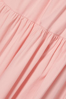 Thumbnail for your product : STAUD Sea Tiered Stretch-cotton Poplin Maxi Skirt - Pink