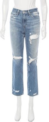 Adriano Goldschmied Distressed Mid-Rise Jeans