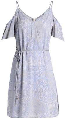 Tart Collections Cold-Shoulder Printed Crepe De Chine Mini Dress