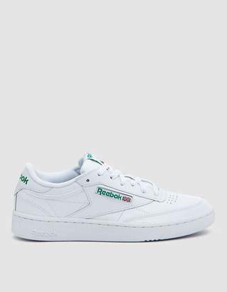 Reebok Club C 85 Sneaker in White/Green