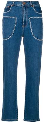 See by Chloe embroidered front pocket jeans