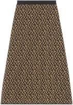 Thumbnail for your product : Gucci G rhombus lamé wool jacquard skirt