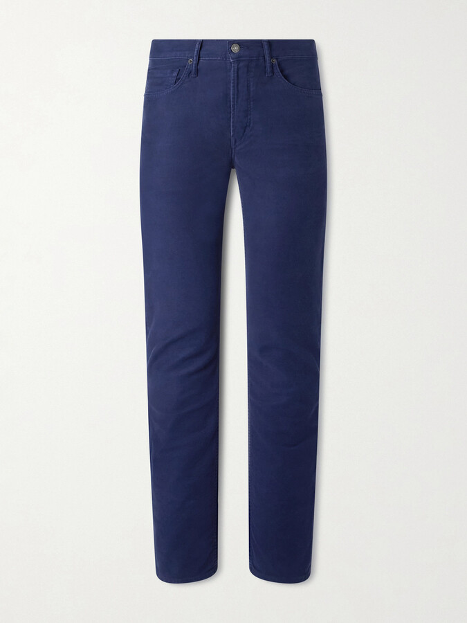 Tom Ford Slim-Fit Cotton-Blend Moleskin Trousers