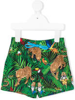 Thumbnail for your product : Dolce & Gabbana Kids jungle print swimshorts